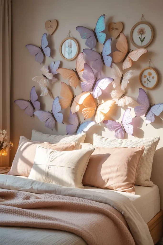14. Butterfly Wall Decor with Name Signs