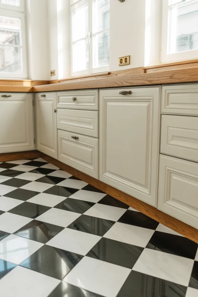 14. Checkerboard Marble Floors for Vintage Style