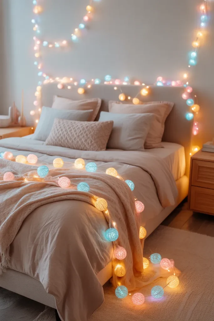14. Choose Colored Fairy Lights to Add Personality and Fun