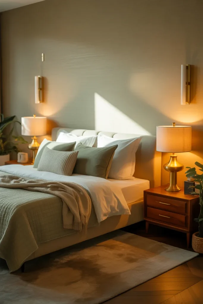 14. Soft Lighting Around the King Bed