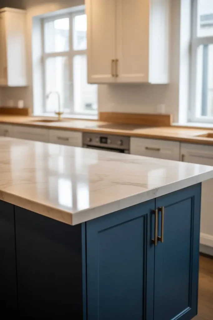 14. Two Tone Island That Adds Visual Depth