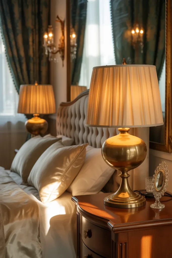 14. Vintage-Inspired Bedside Lamps