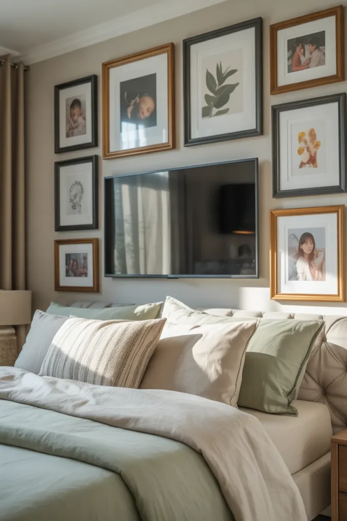 14. Wall Art Around the TV