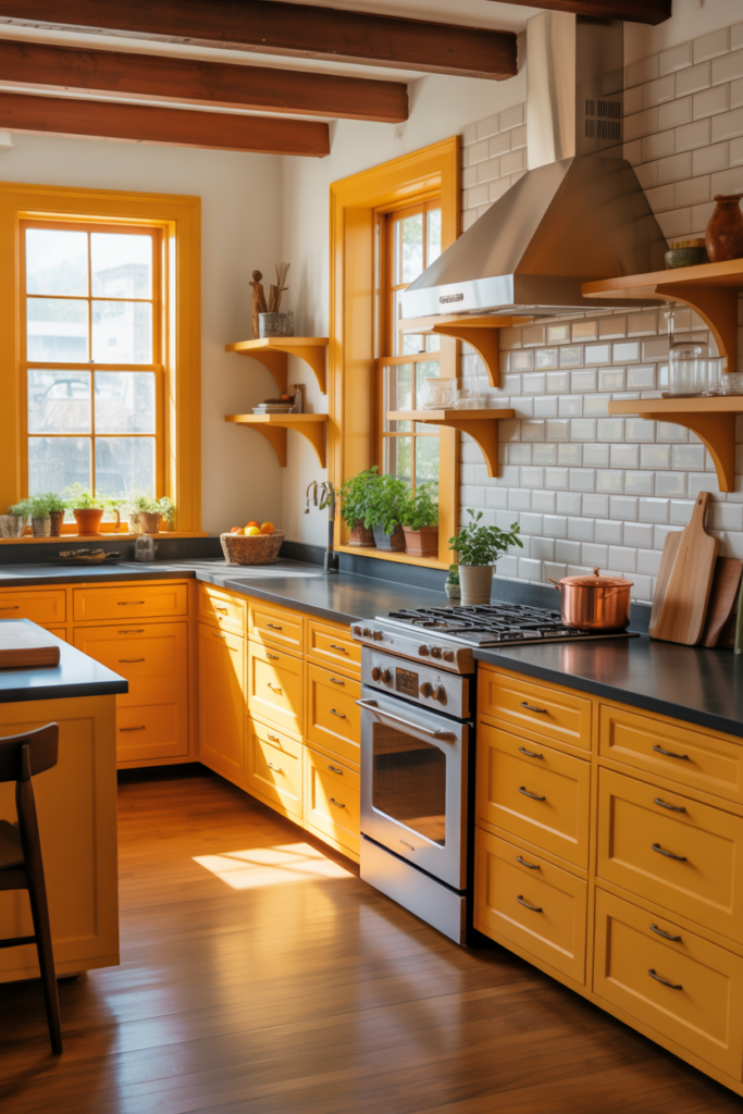 15 Inspiring Idea Paint Kitchen Cabinets Mustard for Creative Energy