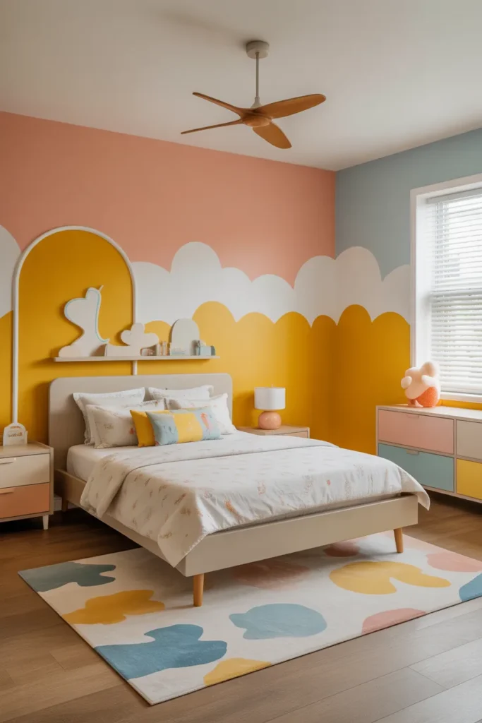 15. Bright and Cheerful Bedrooms for Playful Kids