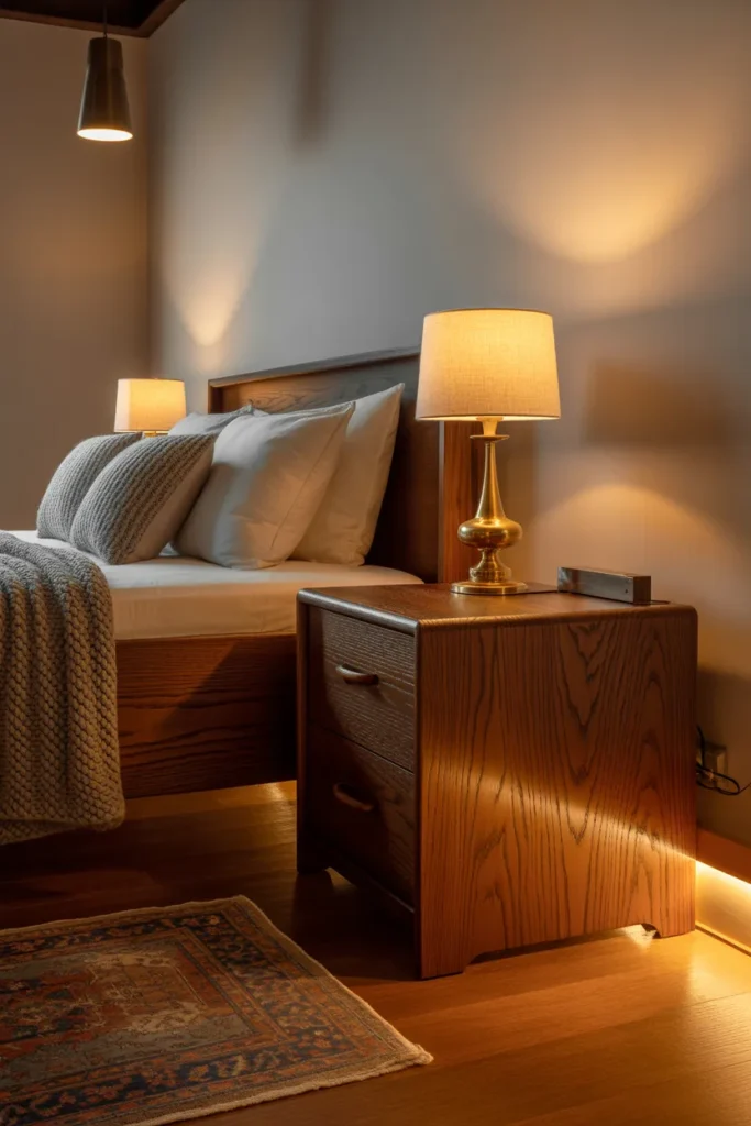 15. Dark Oak and Warm Lighting