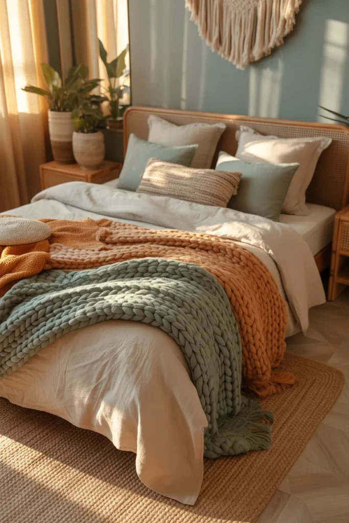 15. King Beds Styled with Natural Textures