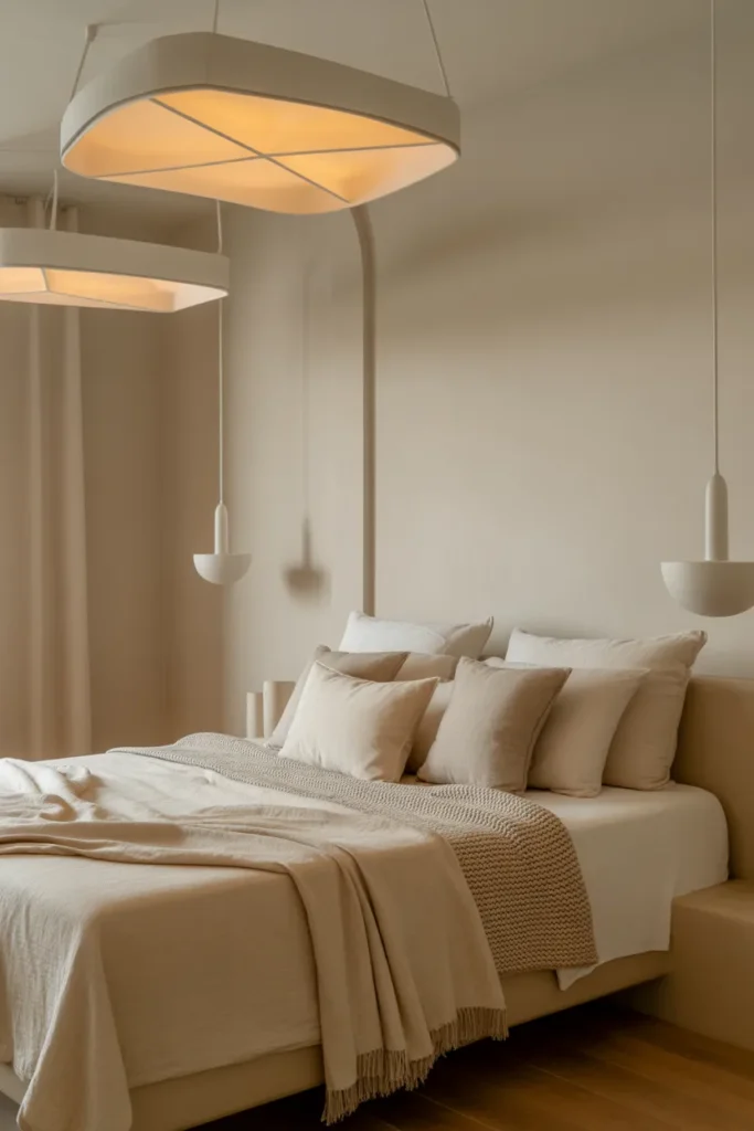15. Minimalist Ceiling Lights for Calm Bedrooms