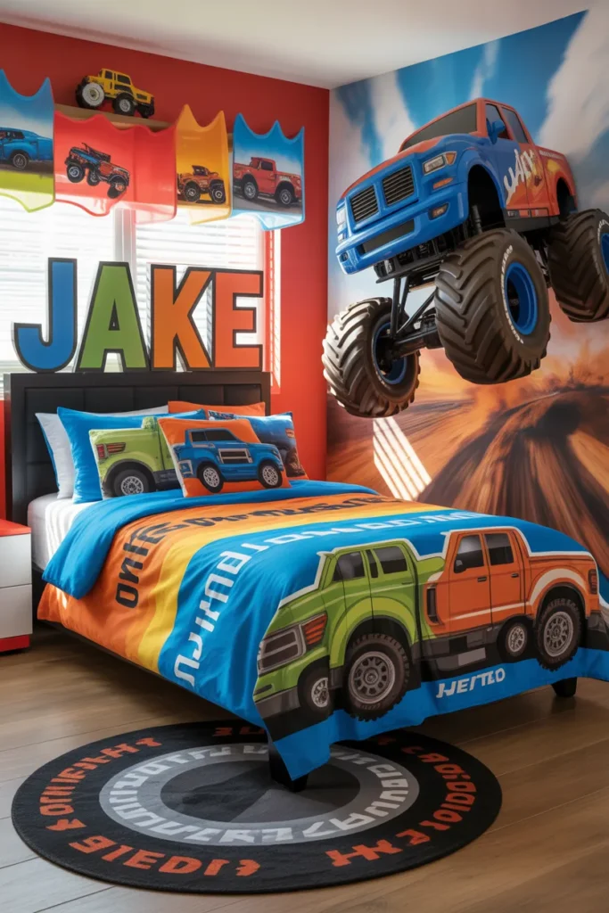 15. Personalized Name Signs with Truck Fonts