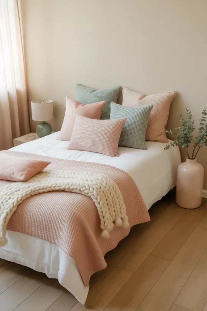15. Twin Bed with Soft Color Accents