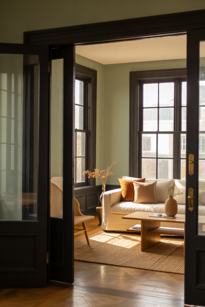 16 Black Trim Paired With Soft Wall Colors