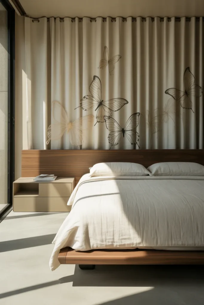 16. Butterfly Wall Decor in Modern Bedrooms