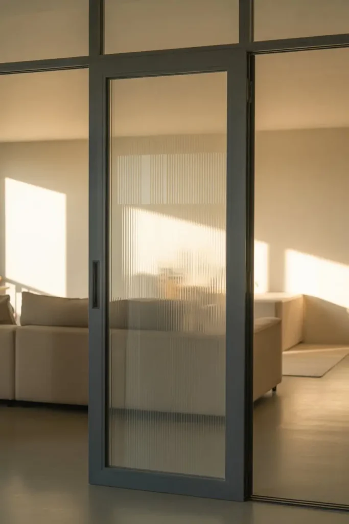 16. Frosted Glass Doors for Privacy with Light