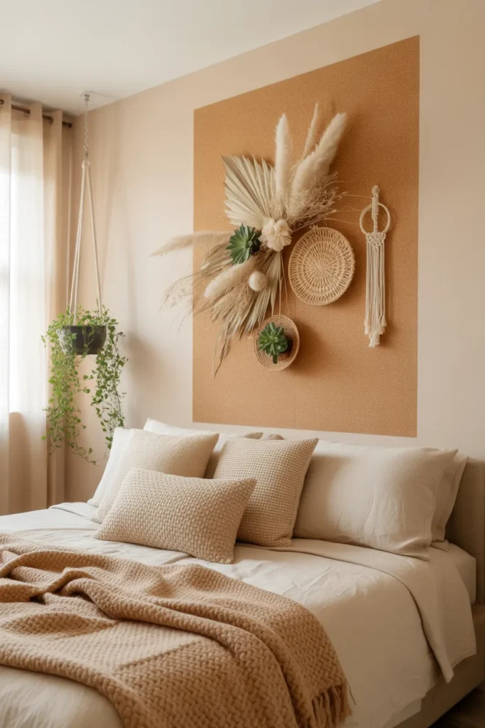 16. Neutral Boho Cork Board Style