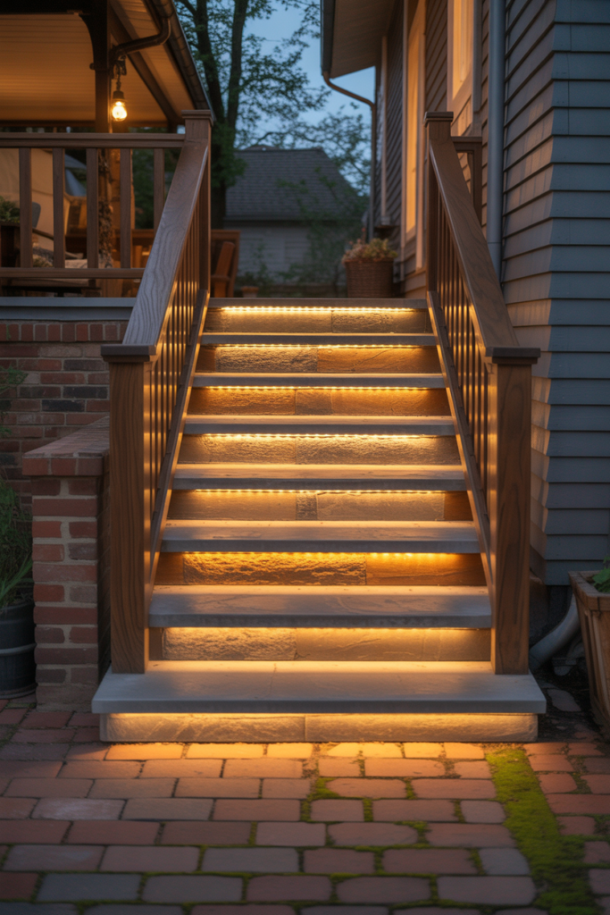 16. Steps With Subtle Lighting for Safety