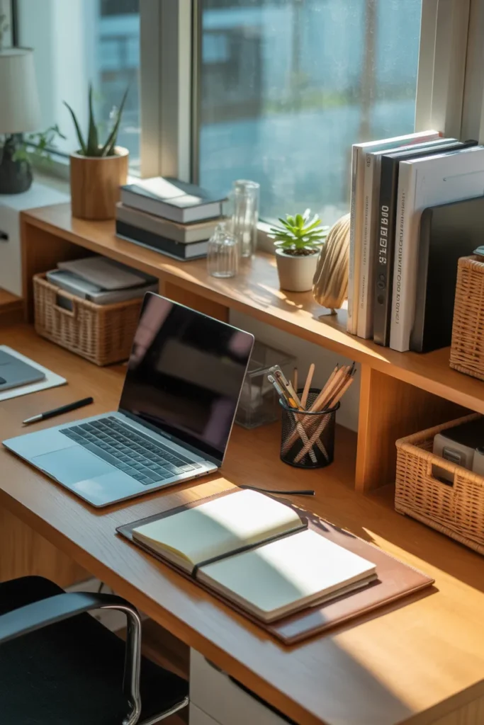 16. Storage Units Beside the Desk
