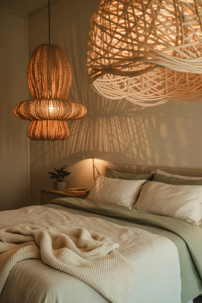 16. Textured Ceiling Lights for Visual Interest