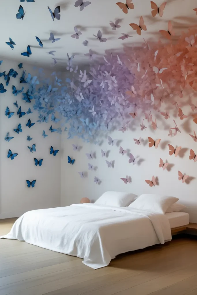 17. Butterfly Wall Decor with Color Gradients