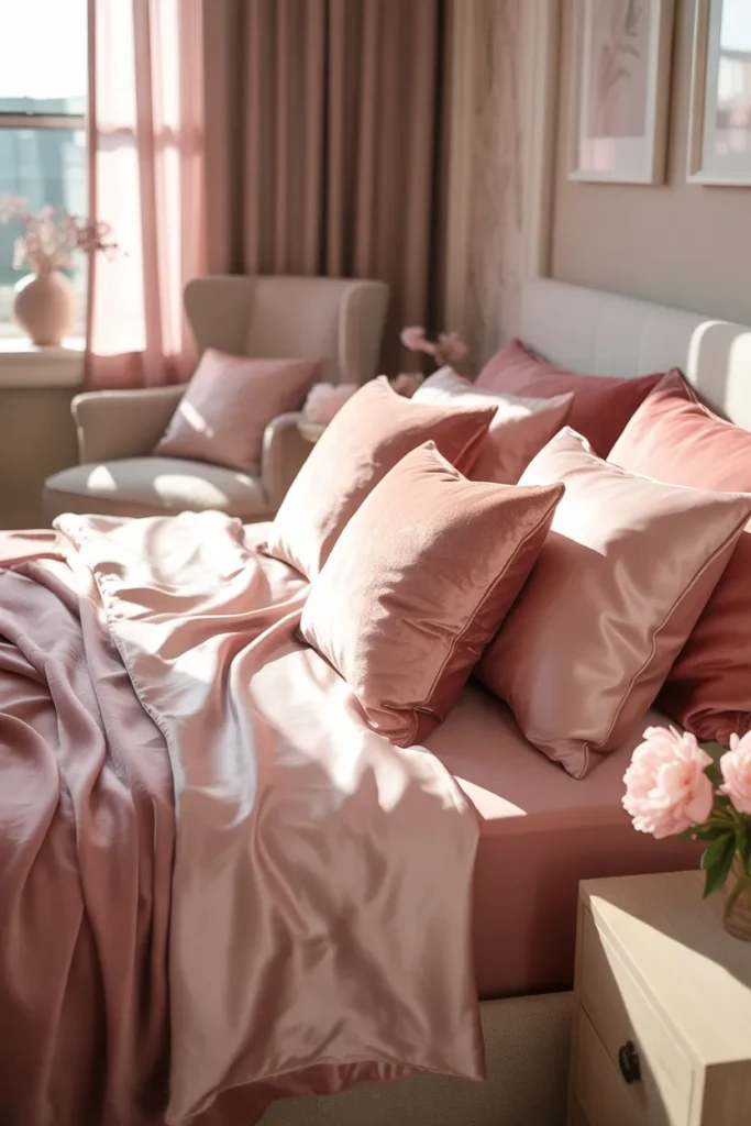 18. Mixing Rose Pink Shades for a Dreamy Look