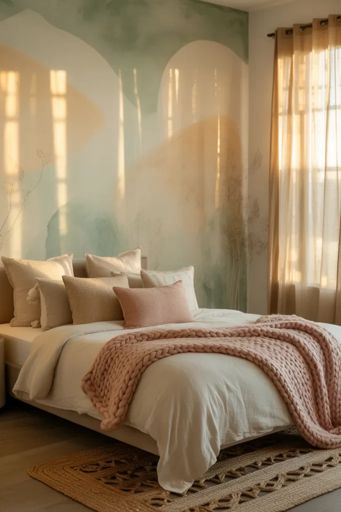 19. Balanced Creative Bedroom Painting