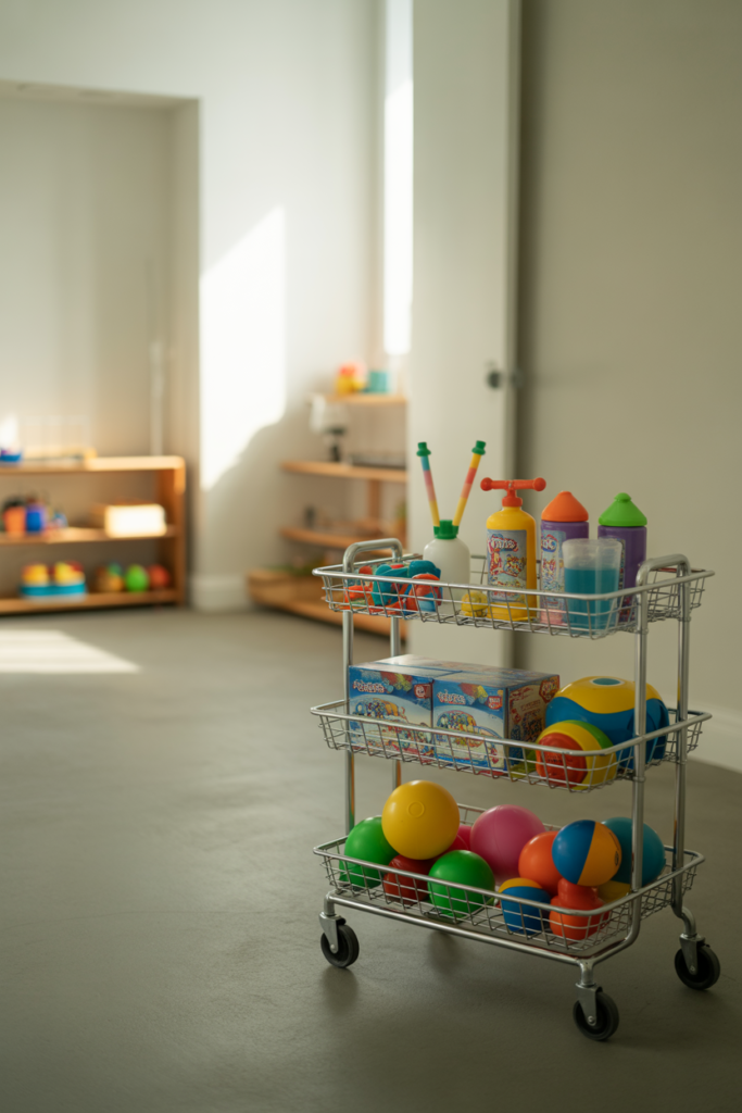 2 Rolling Storage Carts for Daily Play Toys