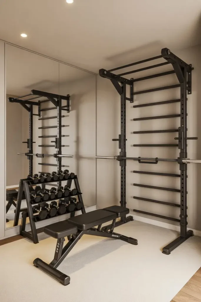 2 Small Gym Room Ideas Using Fold Away Equipment