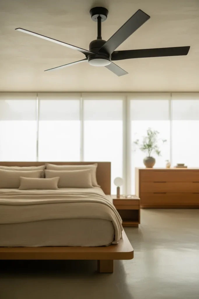 2. Rustic Wood Ceiling Fan