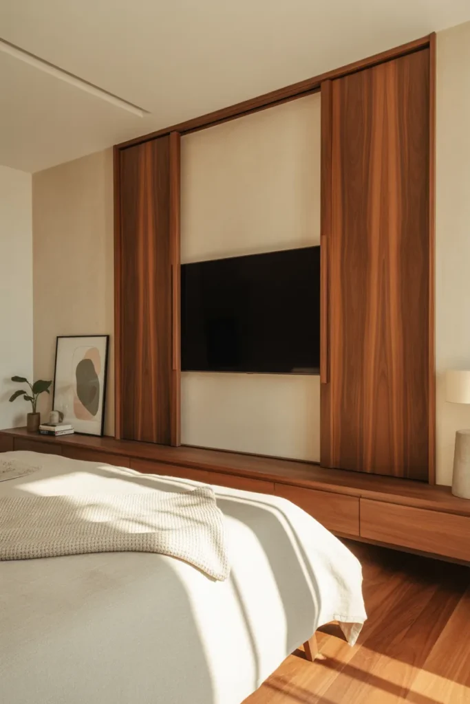 2. TV Behind Sliding Panels
