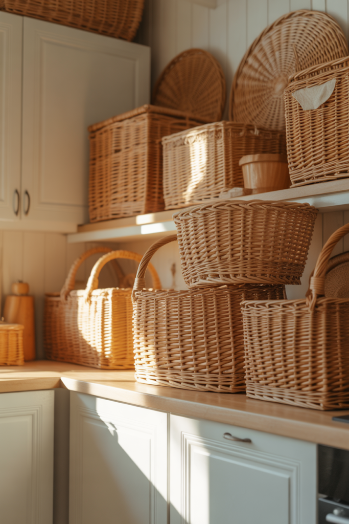 2. Woven Baskets for Texture and Warmth