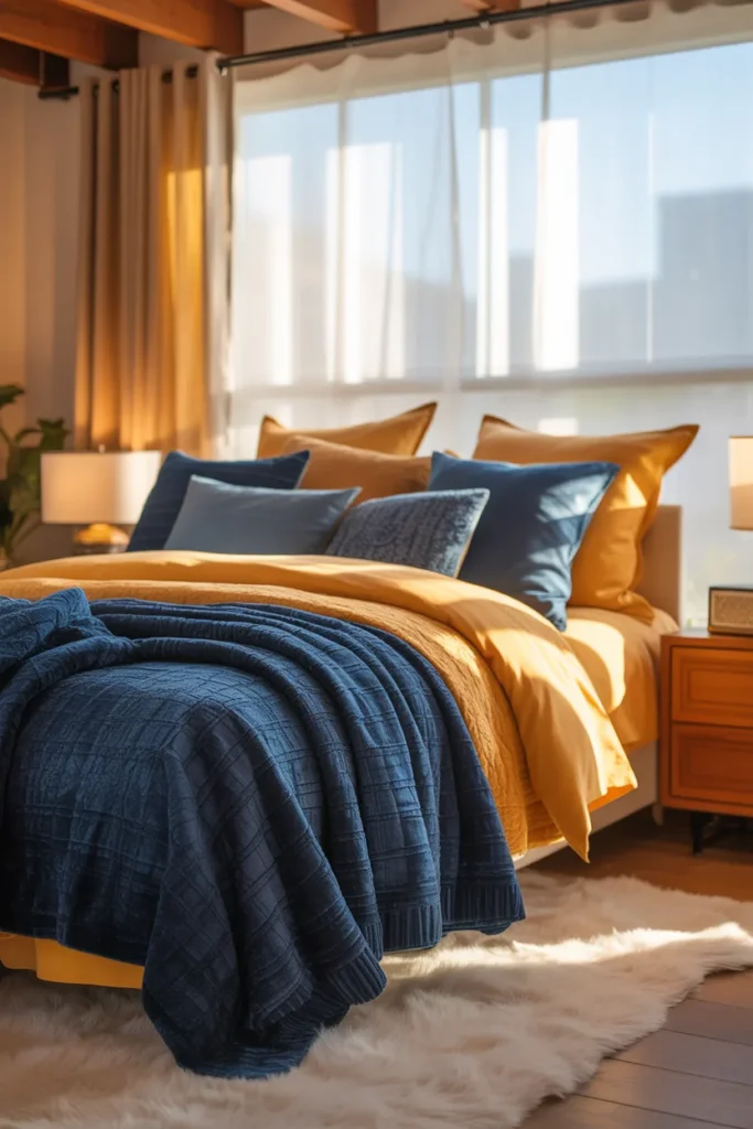 3. Blue and Yellow Layered Textiles