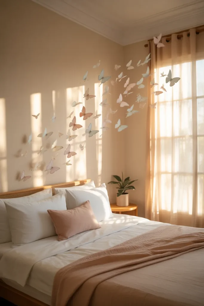 3. Butterfly Wall Decals for a Light Look