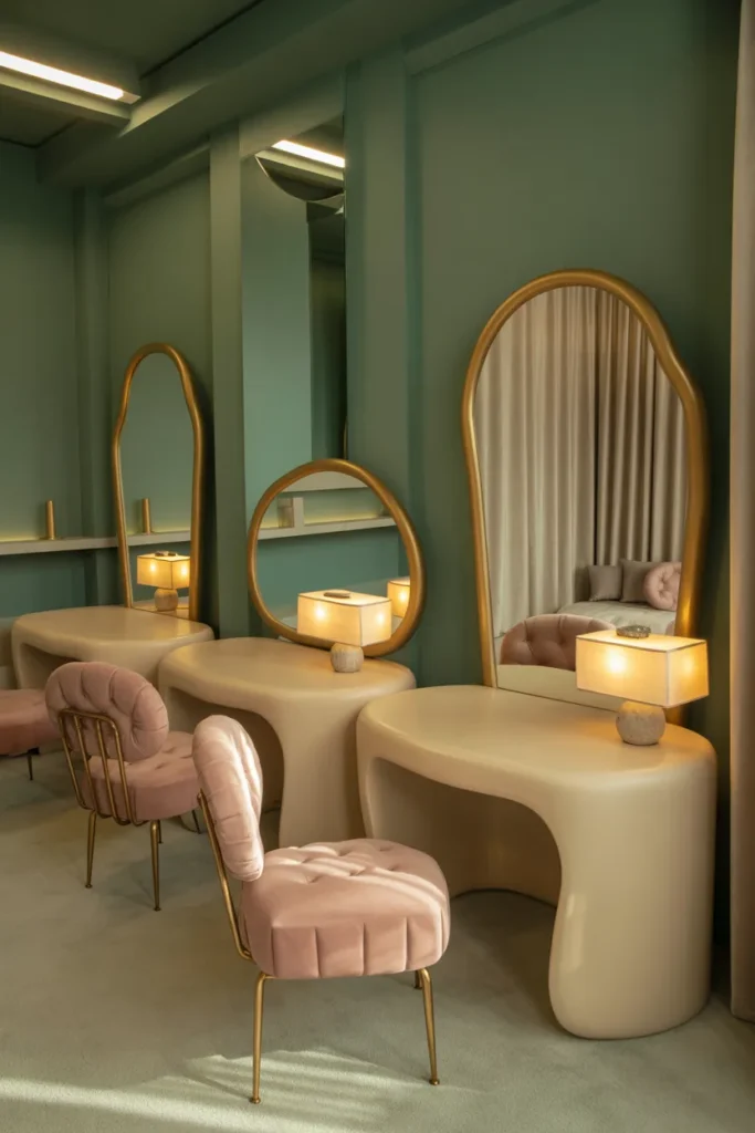 3. Curvy Furniture with Vintage Flair