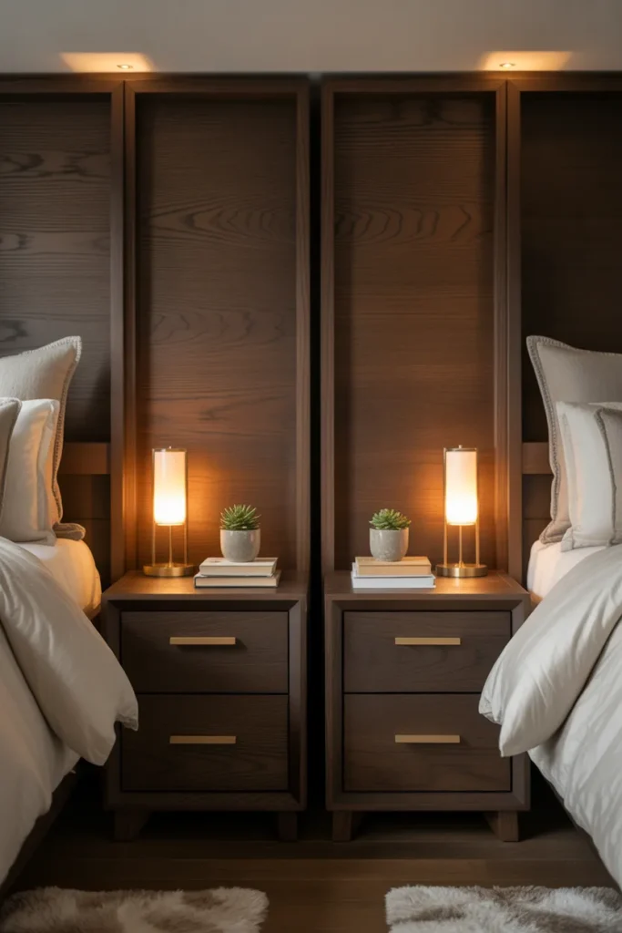 3. Dark Oak Nightstands for Functional Style