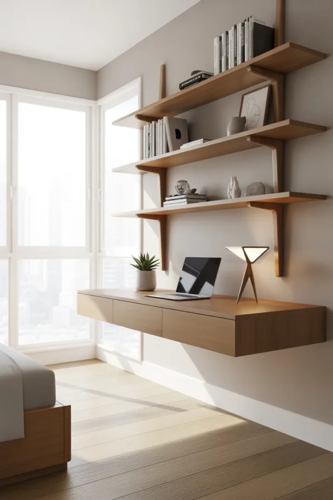 3. Floating Desk to Save Space