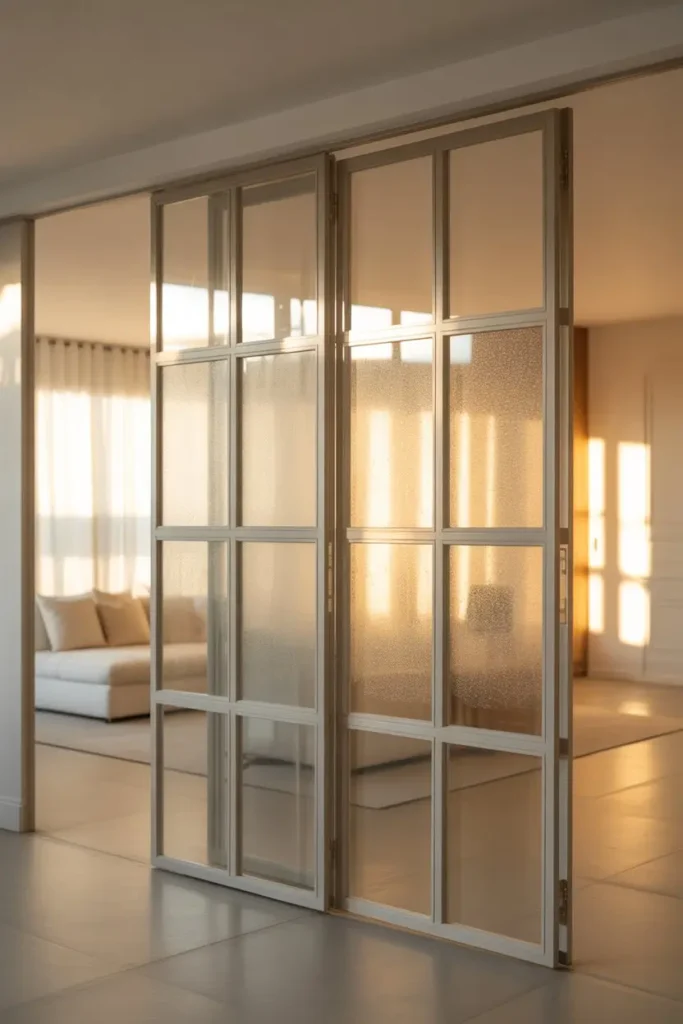 3. Glass Panel Doors to Expand Light and Space