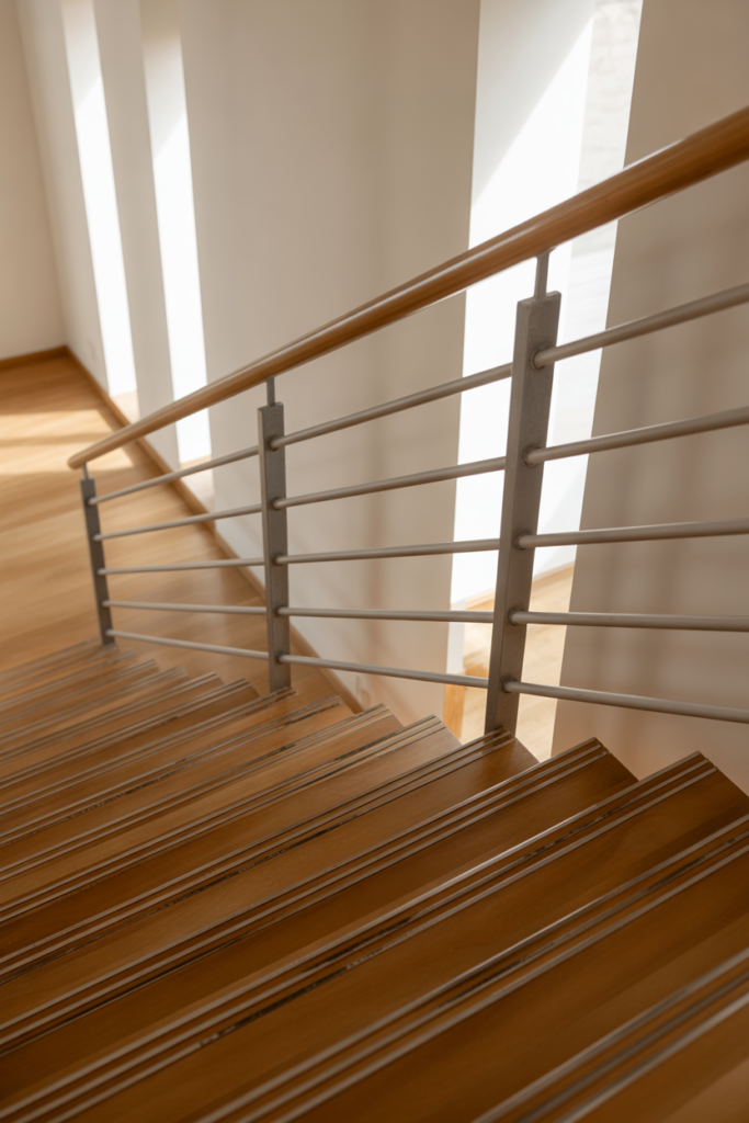 3. Horizontal Metal Spindles for a Sleek Feel