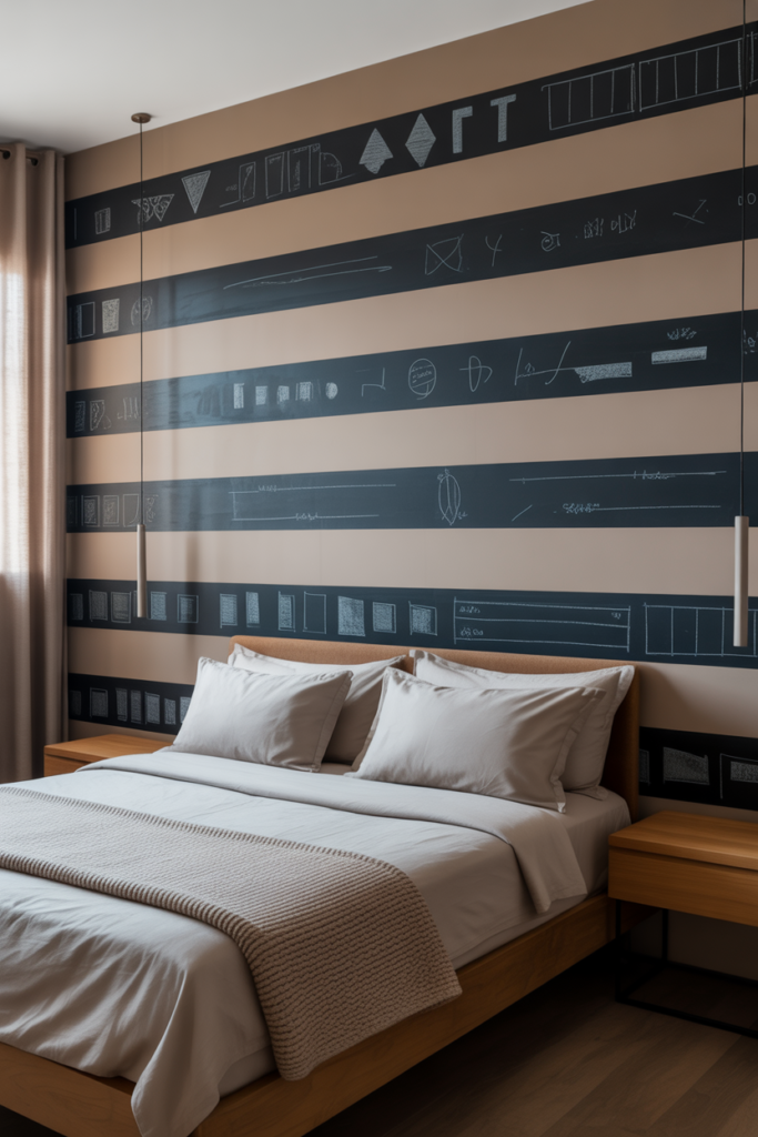 3. Incorporate Chalkboard Wall Stripes for a Modern Touch