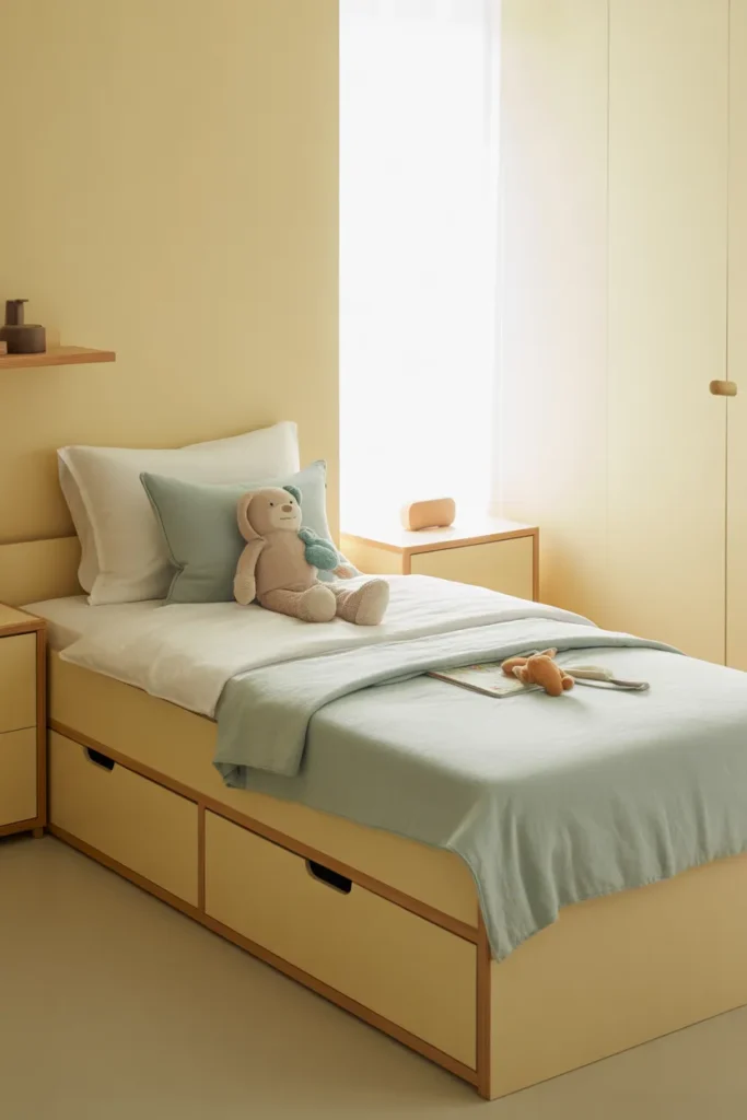 3. Twin Bed with Built-In Storage