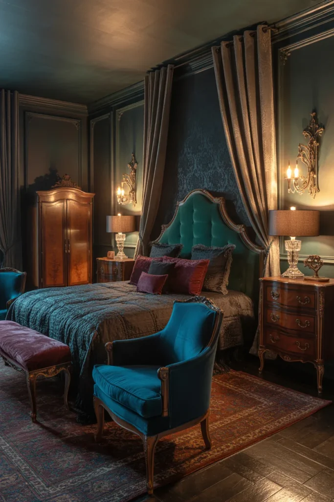 3. Velvet Upholstery for Soft Gothic Elegance