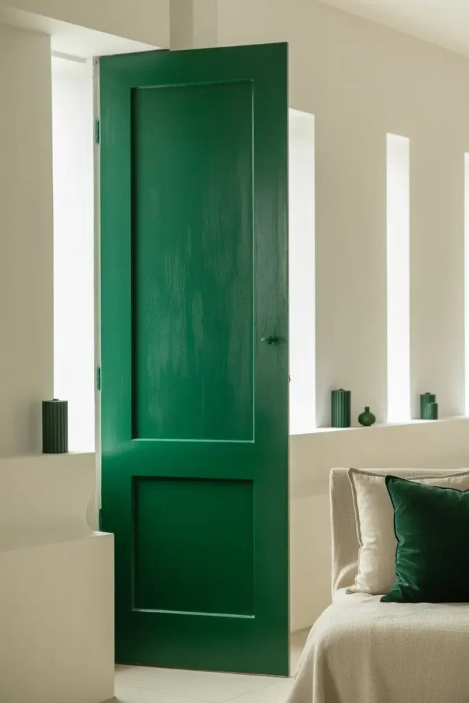 4. Bold Colored Doors for a Statement