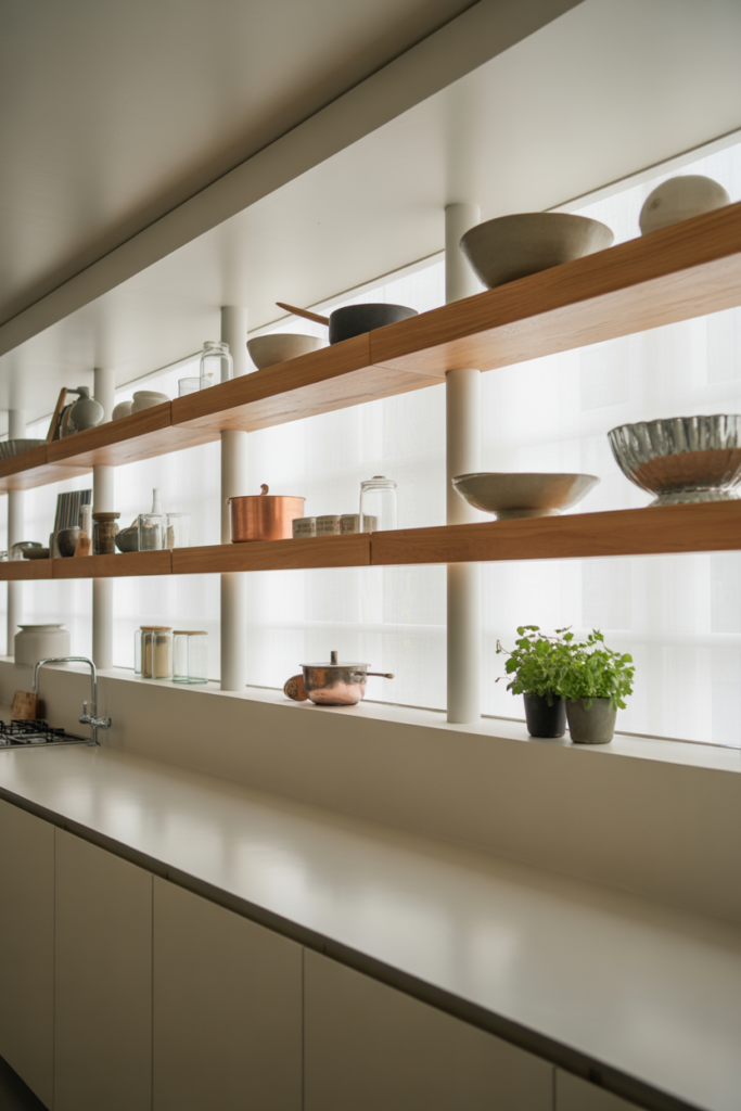 4. Floating DIY Open Shelves for a Clean Look