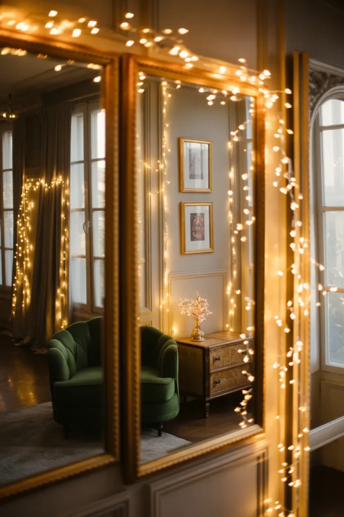 4. Frame Mirrors or Wall Art with Sparkling Accents