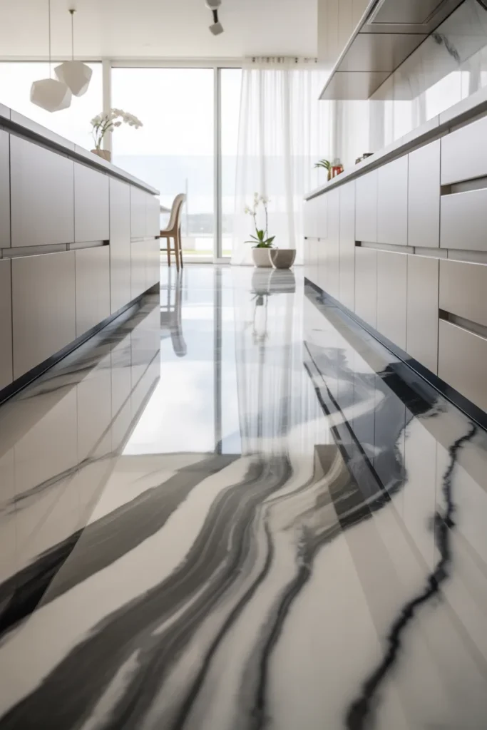 4. Marble Floors with Bold Veining
