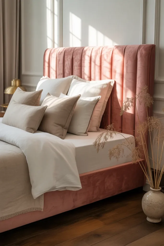 4. Rose Pink Upholstered Headboards