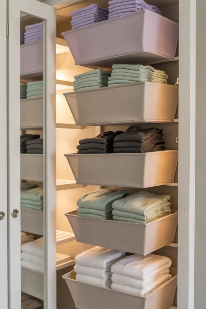 4. Tiered Hanging Baskets for Folded Clothes