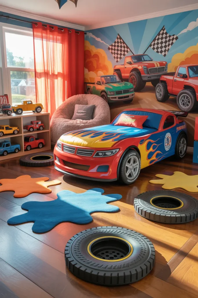 4. Tire-Themed Rugs
