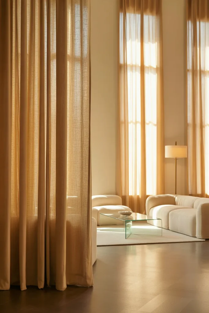 4. Use Curtains to Add Height and Drama