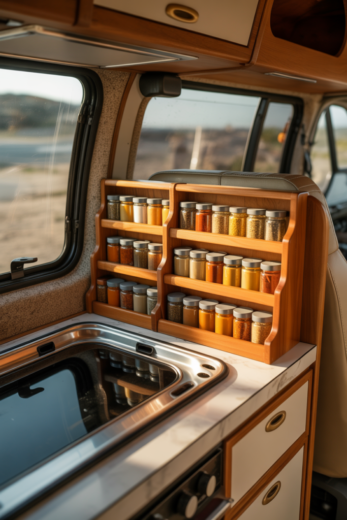 5. Built In Spice Storage Near the Stove