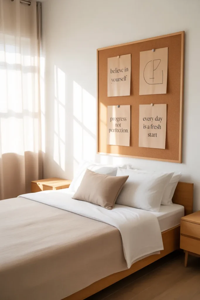 5. Cork Board with Inspirational Quotes