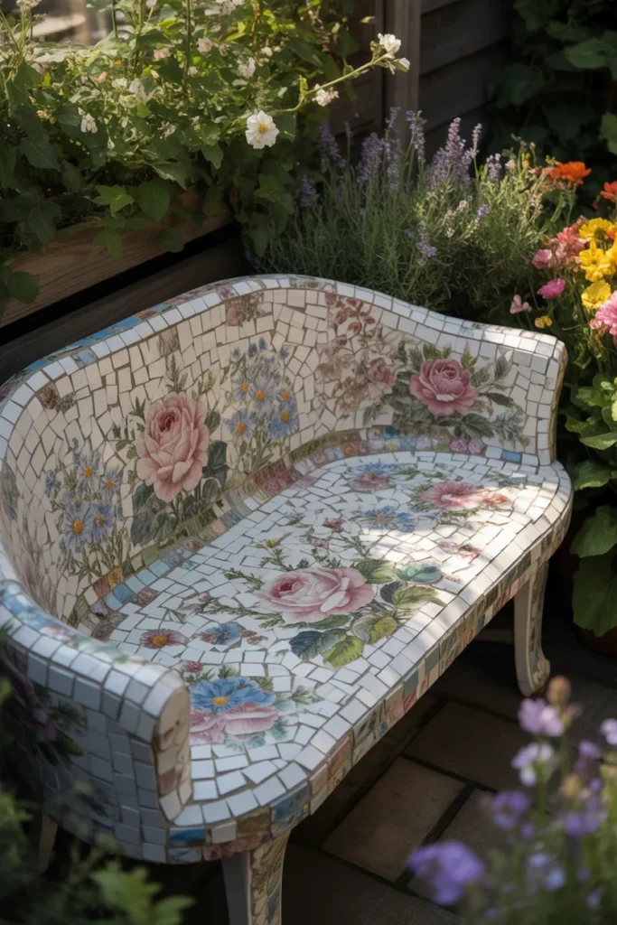 5. Garden Benches with Artistic Personality